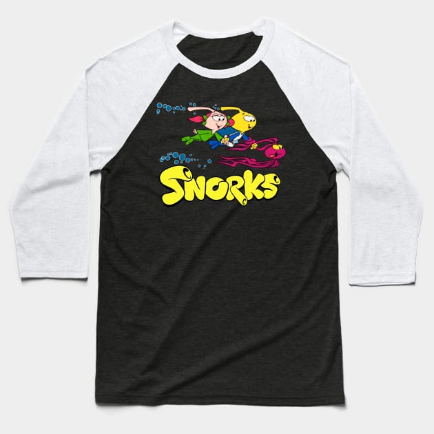 Sea son of Fun Commemorate the Playful Antics and Oceanic Adventures of Snorks Characters on a Tee Baseball T-Shirt by Frozen Jack monster